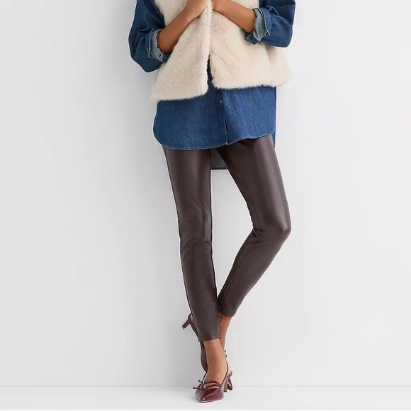 LOFT Pants - Loft Brown Faux Leather Leggings MP